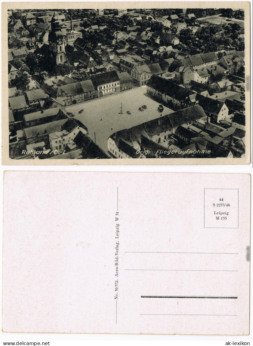 Ruhland  Luftbild Marktplatz Niederlausitz b Senftenberg Lauchhammer   1939