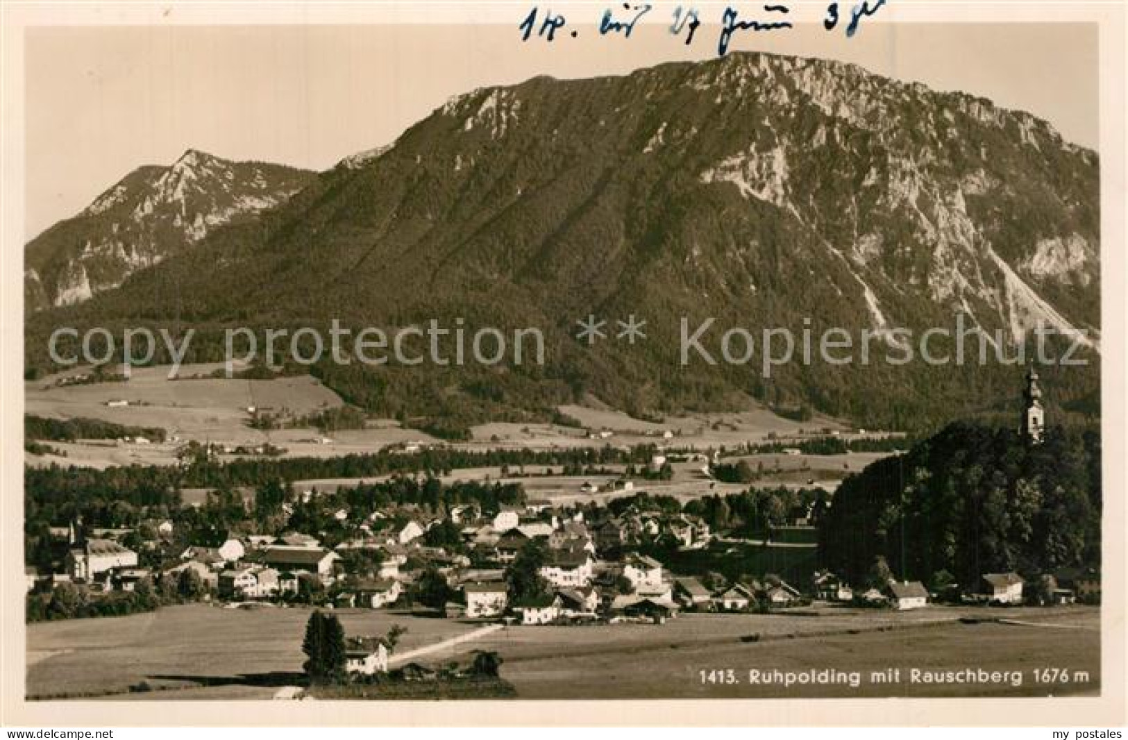 Ruhpolding Bayern Gesamtansicht mit Rauschberg Chiemgauer Alpen