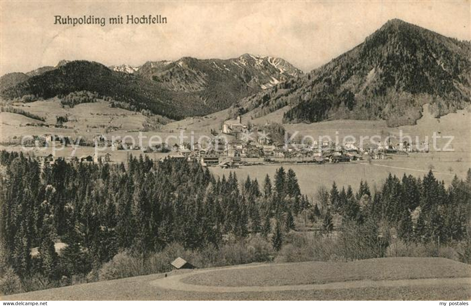 Ruhpolding Bayern Landschaftspanorama mit Hochfelln Chiemgauer Alpen
