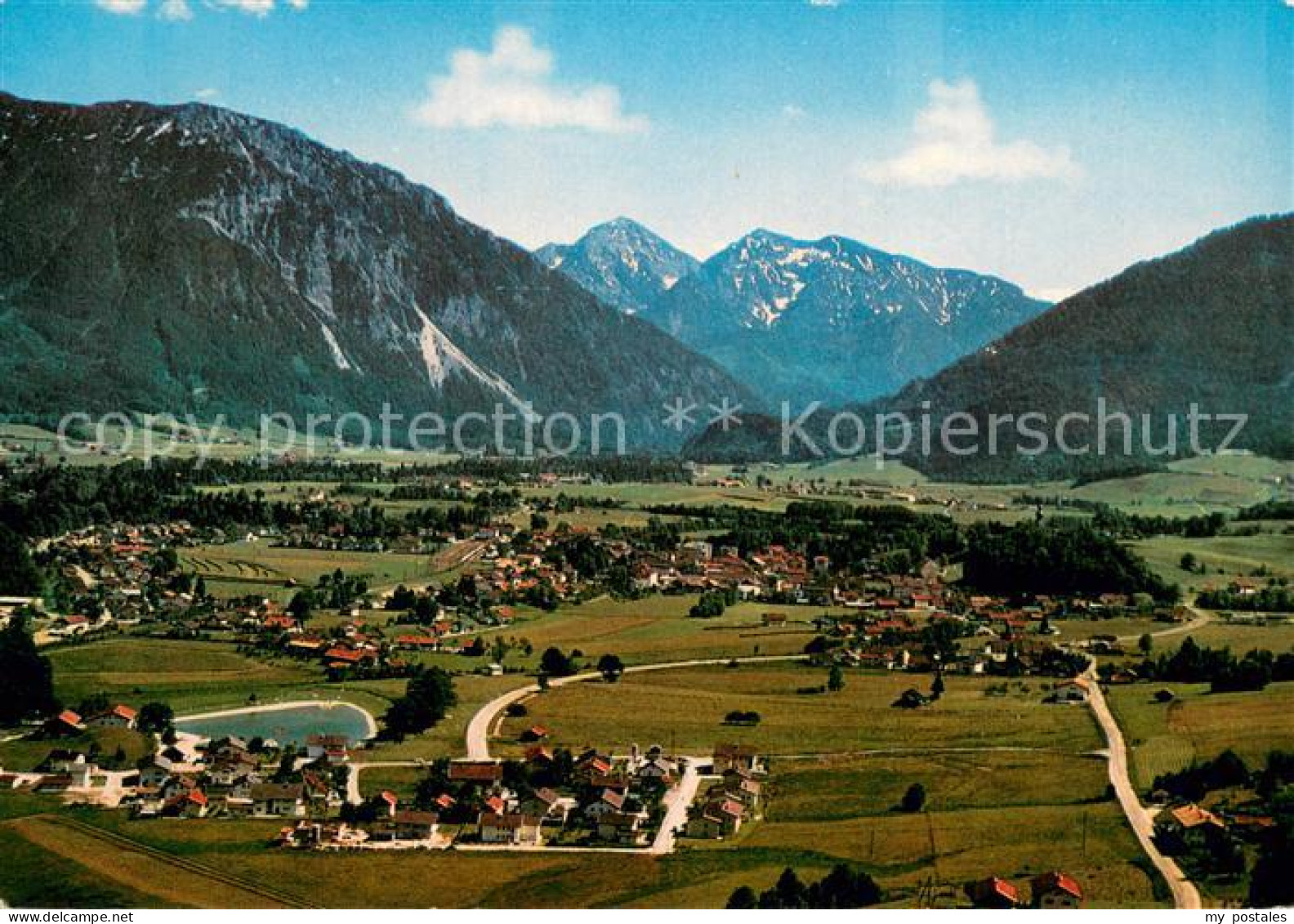 Ruhpolding Bayern Panorama mit Rauschberg Chiemgauer Alpen