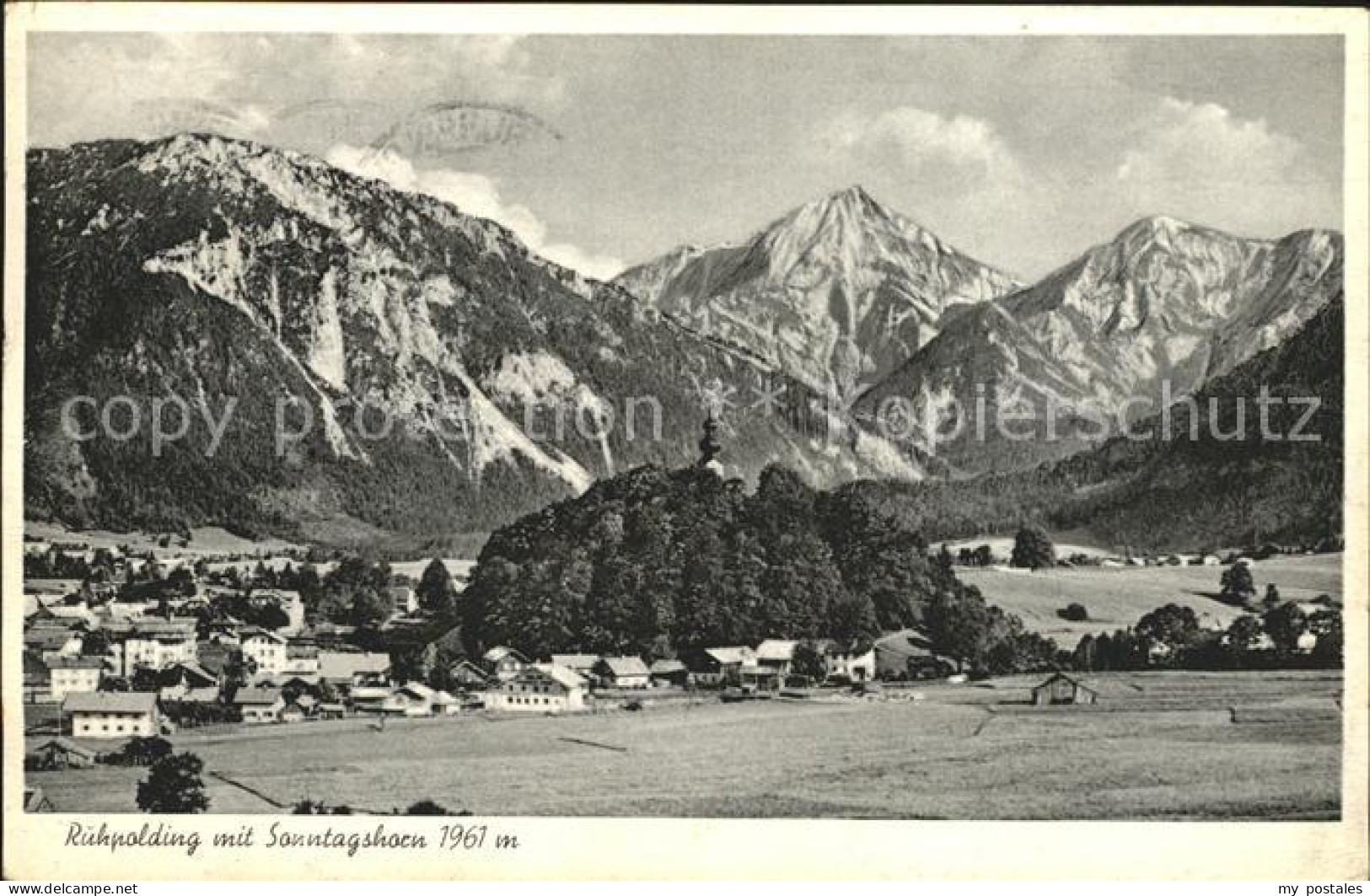Ruhpolding Bayern Panorama mit Sonntagshorn Chiemgauer Alpen