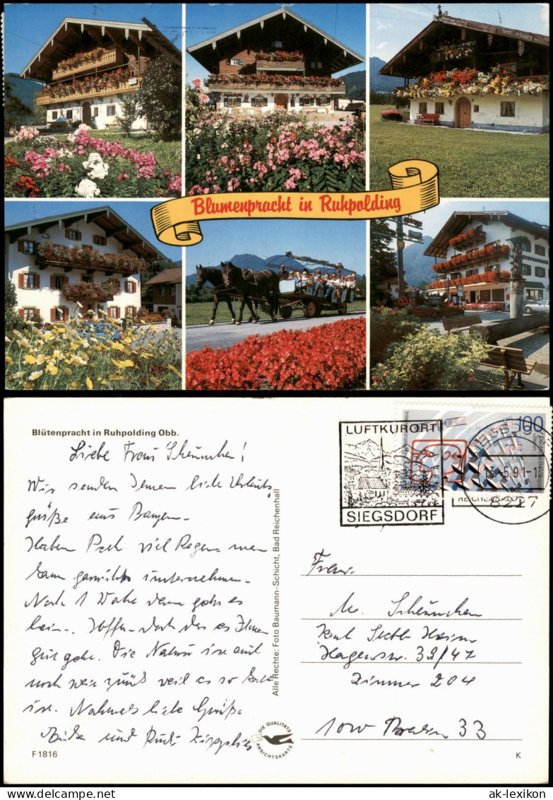 Ruhpolding Blumenpracht in Ruhpolding - Haus- und Ortsansicht 1986