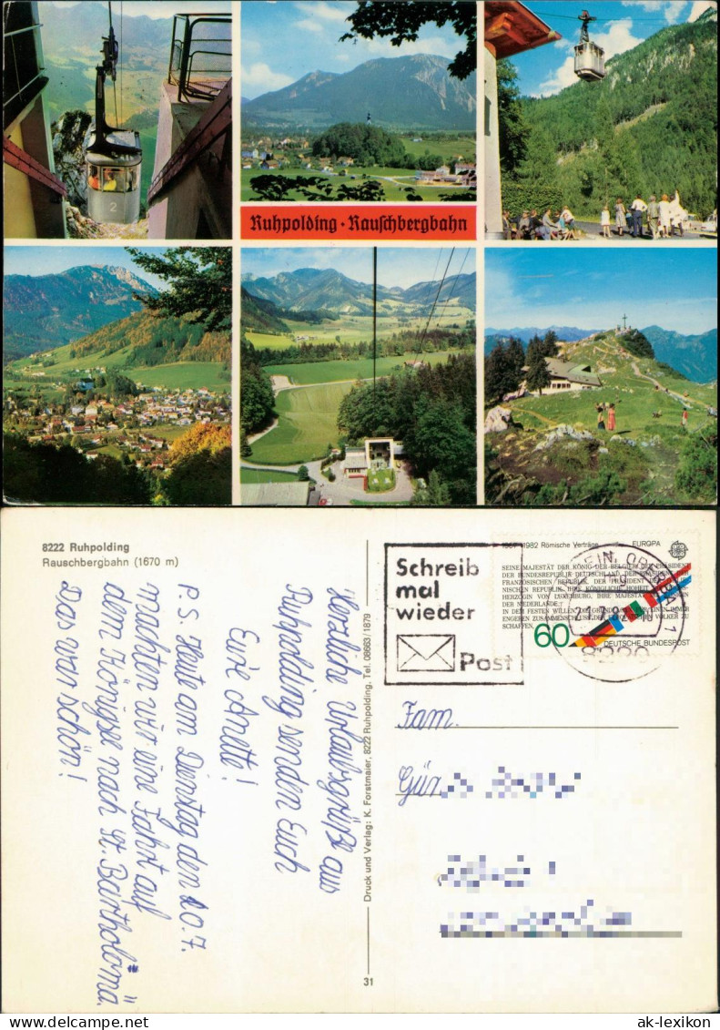 Ruhpolding Mehrbildansicht Ruhpolding mit Rauschbergbahn und Alpenpanorama 1982