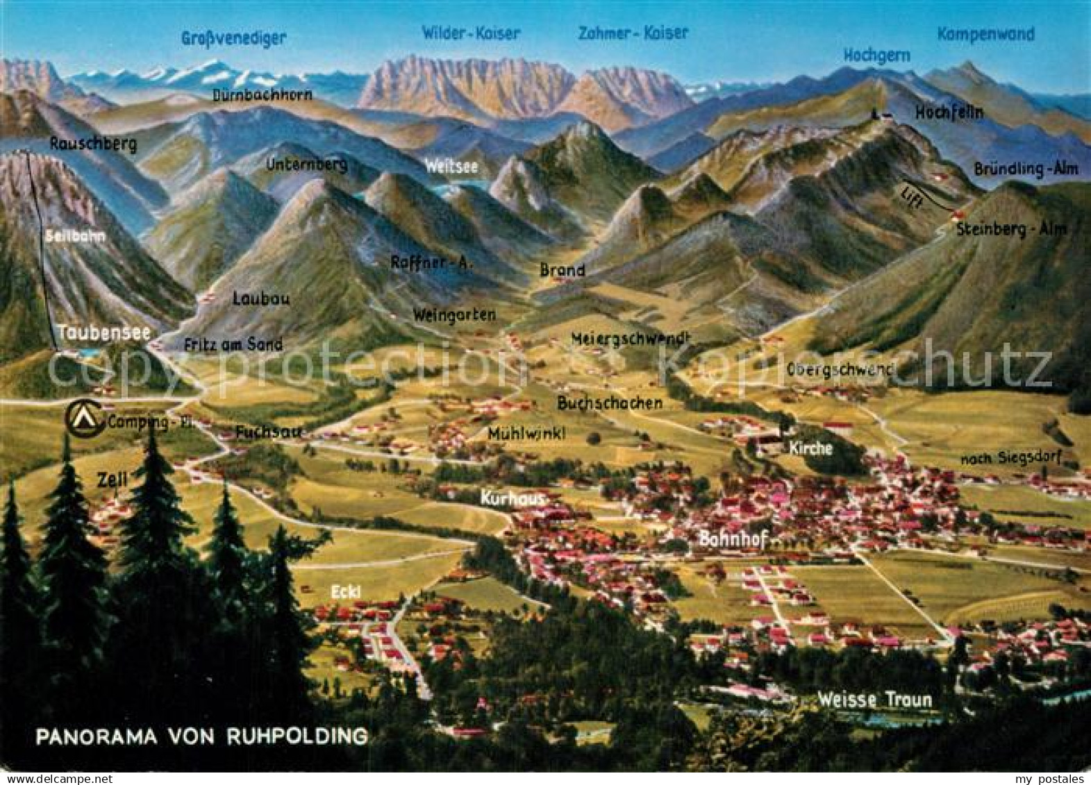 Ruhpolding Panoramakarte Weisse Traun
