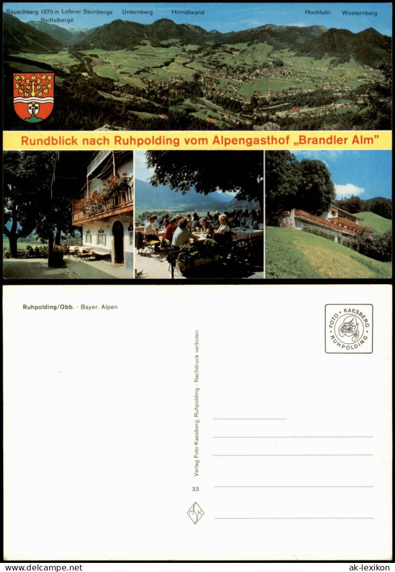 Ruhpolding Rundblick nach Ruhpolding vom Alpengasthof ,,Brandler Alm" 1990
