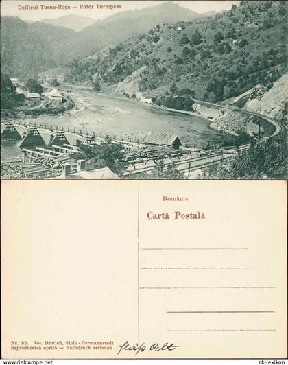 Caineni Câineni Roter Turmpass Brücke, Holzlagerpass Rumania Rumänien 1915