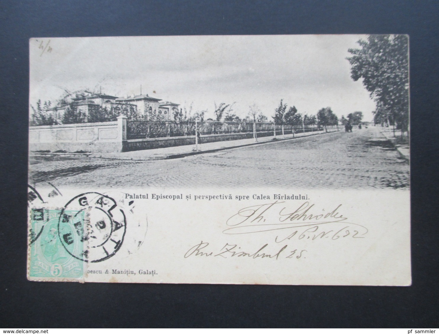 Rumänien AK 1904 Palatul Episcopal si perspectiva pre Calea Birladului nach Montigny gesendet mit Ak Stempel