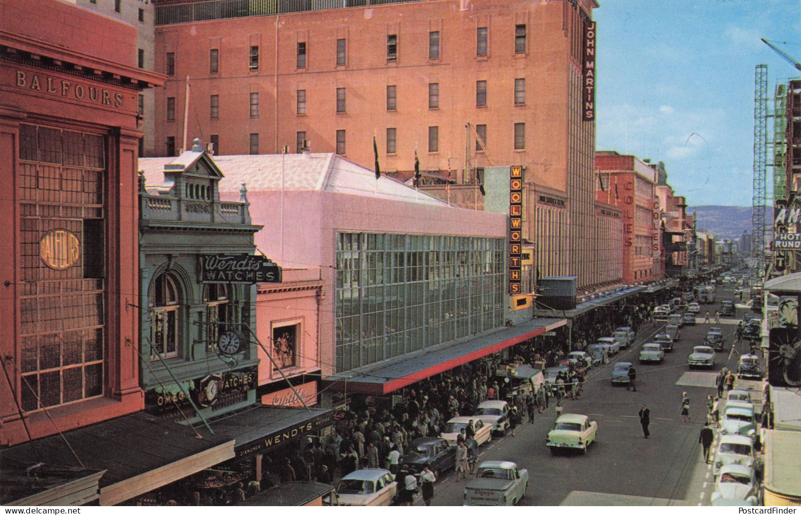 Rundle Street Woolworths Adelaide Australia Vintage Postcard