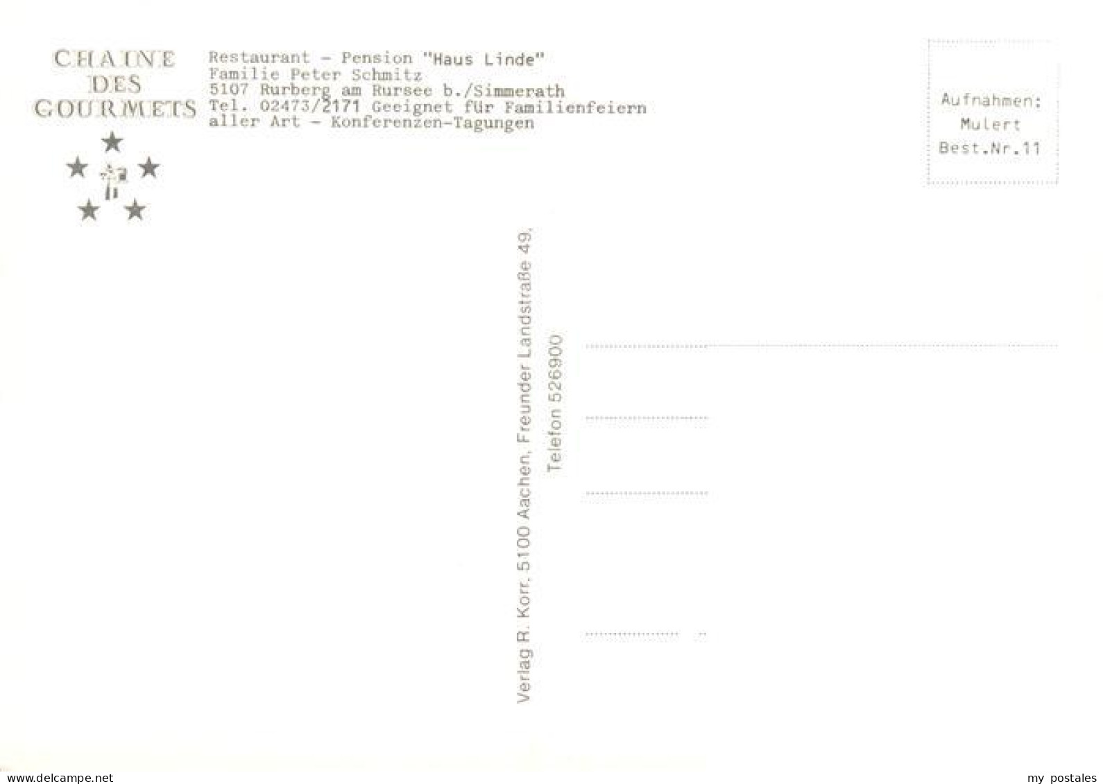 Rurberg Simmerath Restaurant Haus Linde Gastraum Zimmer