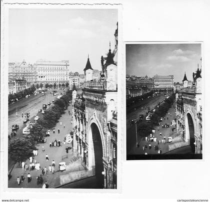 18361 / MOSCOU Moscow Boulevard animé Lot de 2 Petites Photographies 68x95 mm Moskau Moscù МОСКВА 1953 CCCP URSS USSR