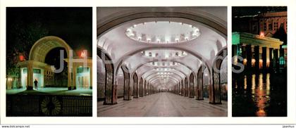 Moscow - Kropotkinskaya Metro station - Mayakovskaya and Revolution Square Metro stations - 1977 - Russia USSR - unused