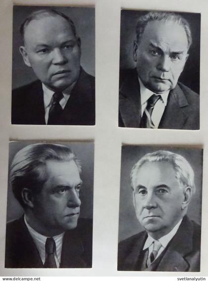 4 postcards of USSR 1973.Soviet Ukrainian writers.Rylsky,Galan,Golovko,Stelmakh