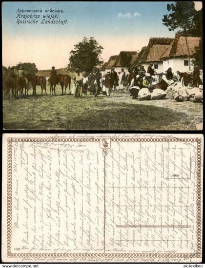 .Russland Rußland Россия Landschaft, Dorf Bauern Typen 1913