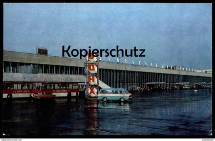 ÄLTERE POSTKARTE MOSKOWSKI FLUGHAFEN CITY MOSCOW MOCKBA MOSKAU Bus Busse airport aeroport Russia Russland cpa postcard