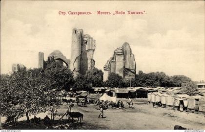 CPA Samarqand Samarkand Usbekistan, Markt an der Ruine