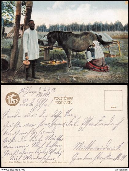 Postcard .Russland Rußland Россия Melken in einer Kuranstalt 1913