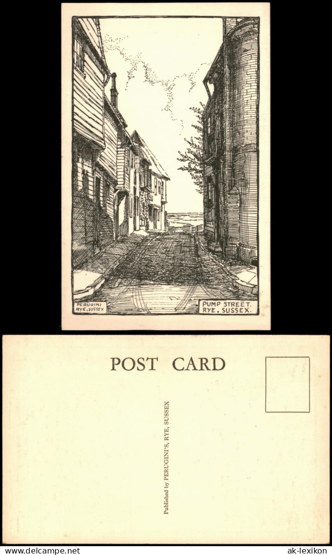 Rye (East Sussex) PUMP STREET RYE SUSSEX (Künstlerkarte, Art Design) 1940