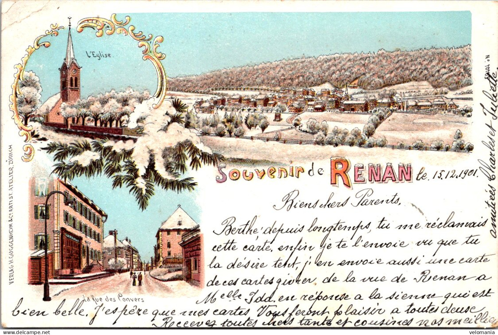 S13704 cpa Suisse - Souvenir de Renan