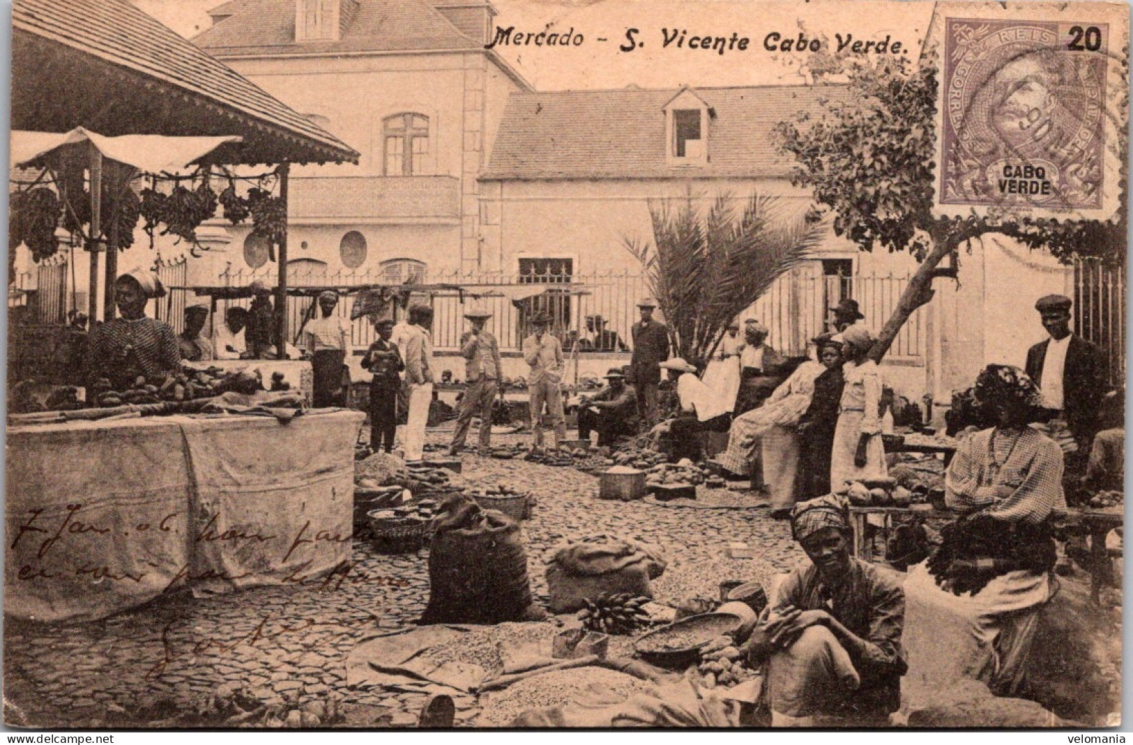 S24139 cpa Afrique - Cap Vert - Mercado- S. Vicente Cabo Verde