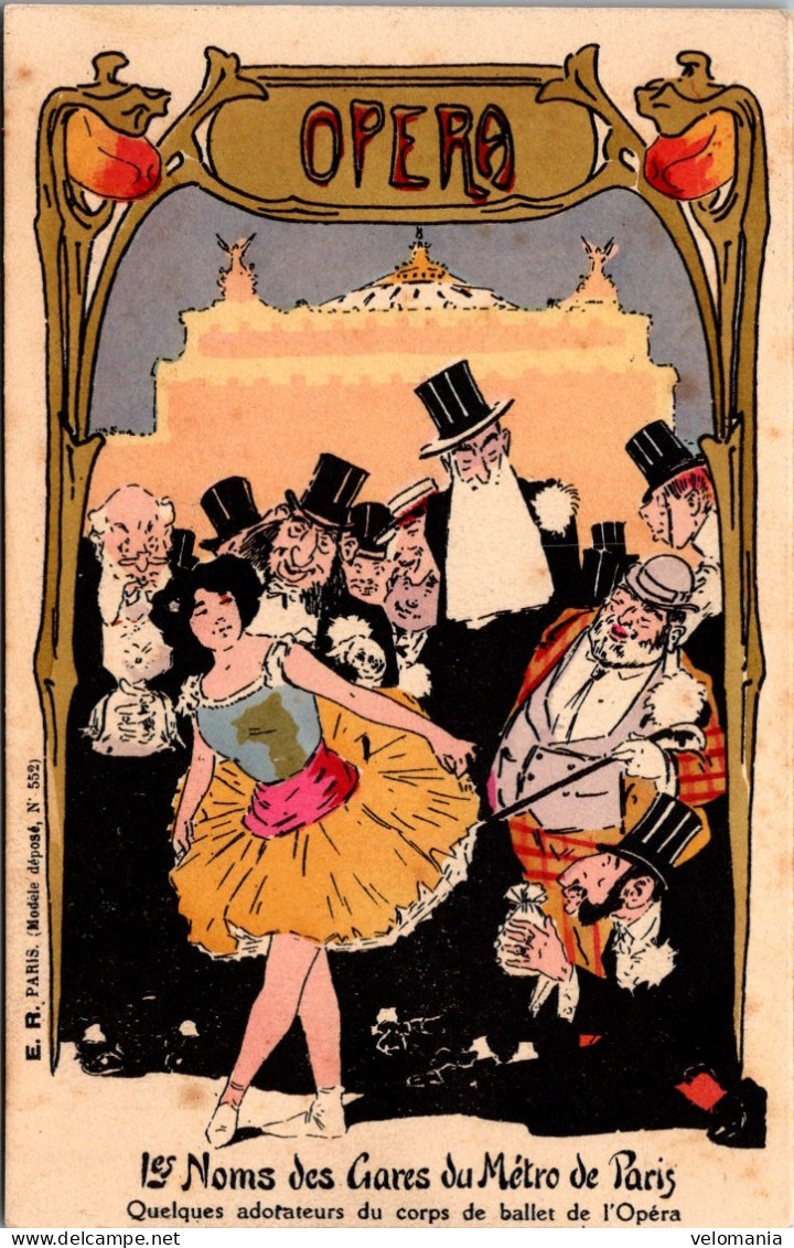 S30075 cpa Les Noms des Gares du Métro de Paris - Opéra - illustrateur