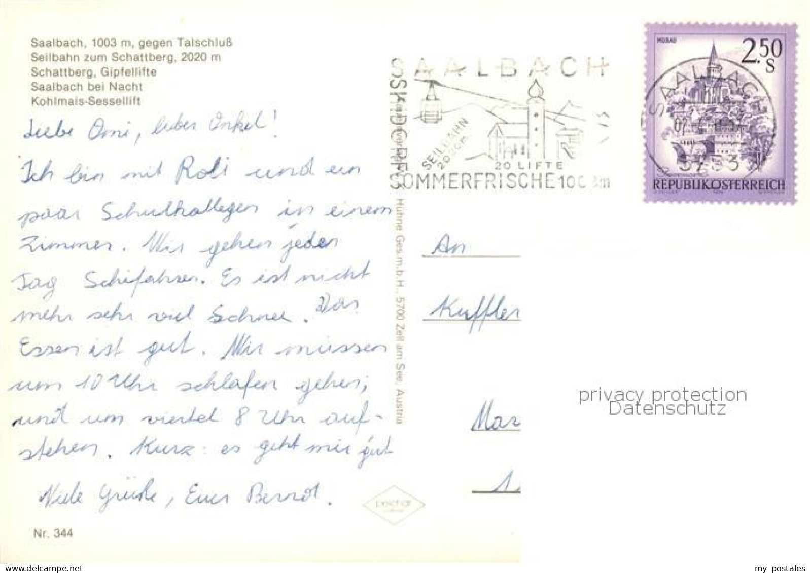 Saalbach -Hinterglemm AT Talschluss Seilbahn zum Schattberg Gipfellifte Saalbach