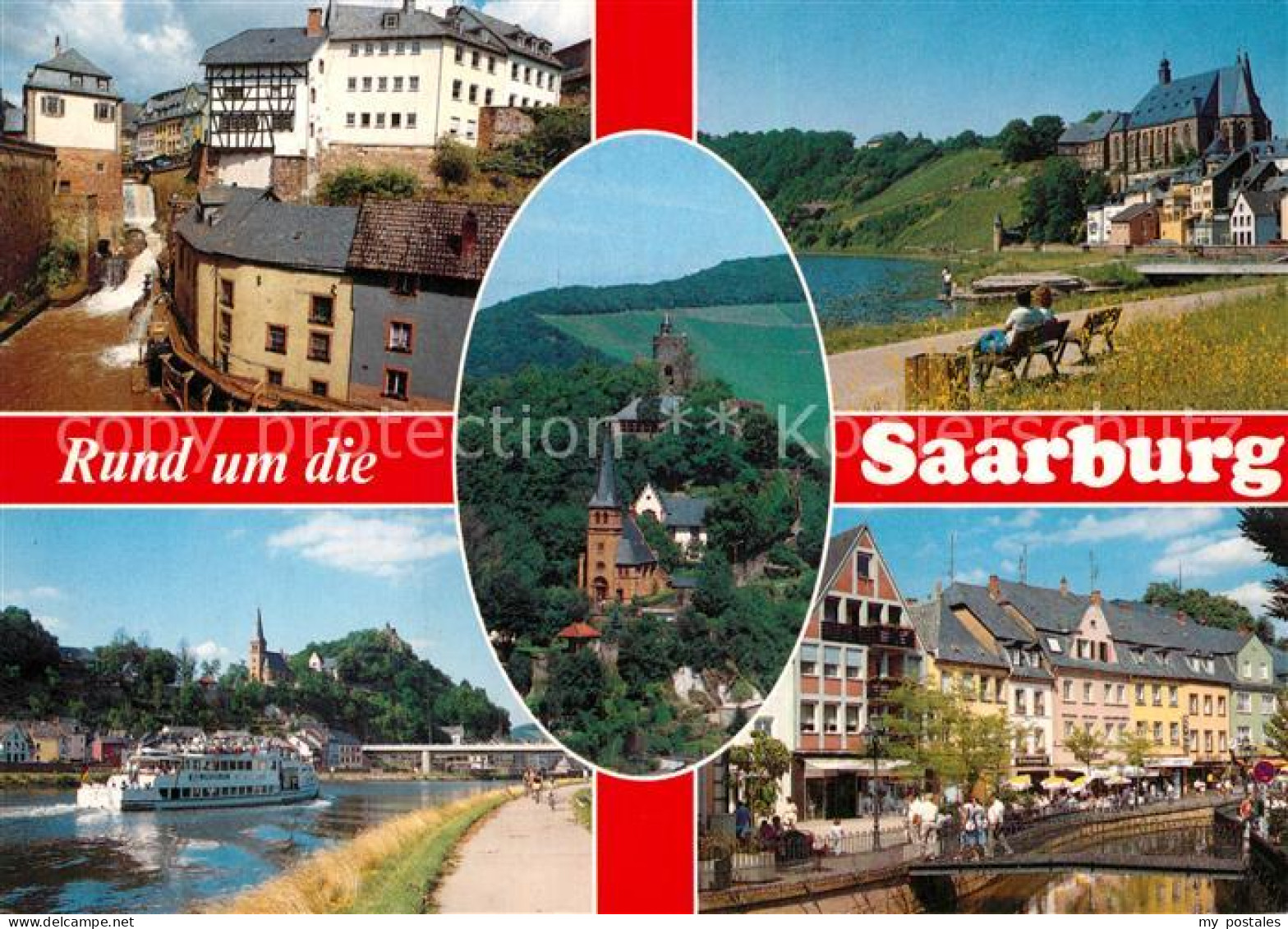 Saarburg Saar Burganlage Altstadt Fahrgastschiff Stadt Saarburg