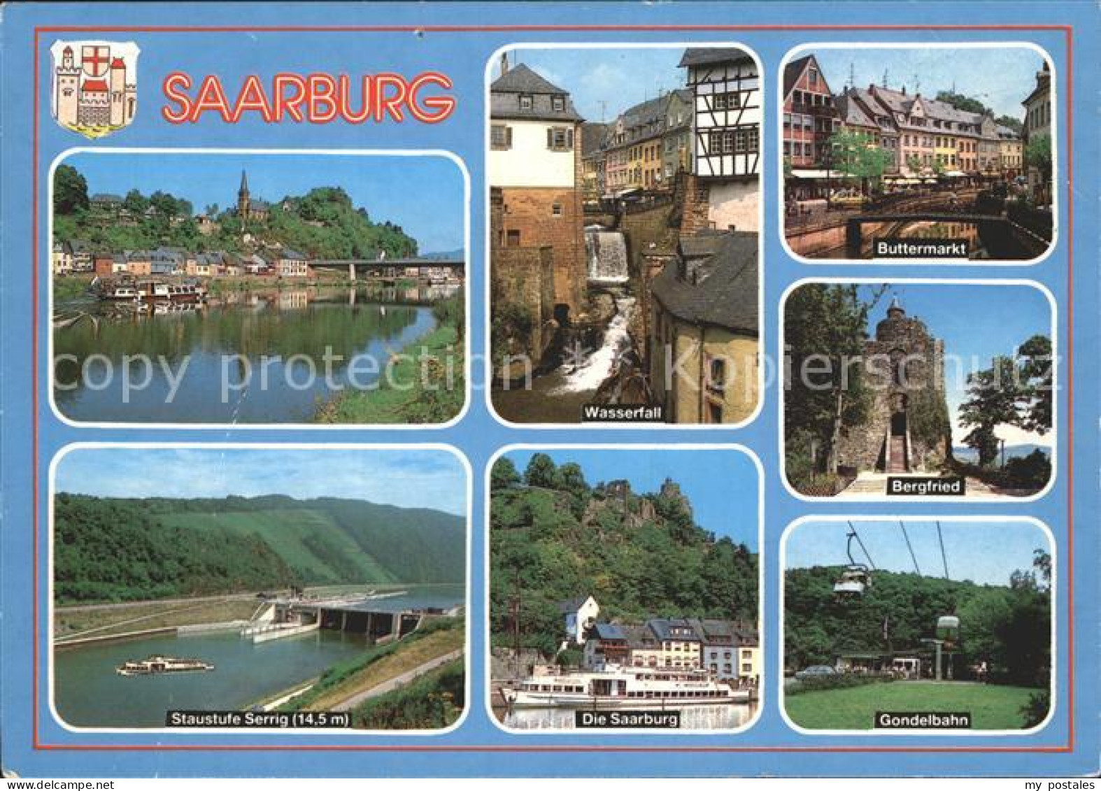 Saarburg Saar Wasserfall Buttermarkt Bergfried Gondelbahn Saarburg Staustufe