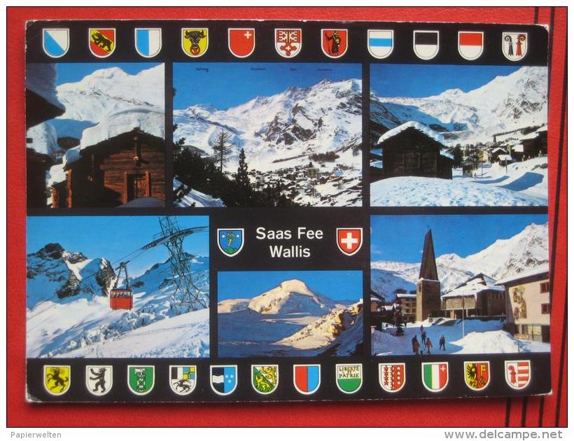 Saas-Fee (VS) - Mehrbildkarte "Saas Fee Wallis"
