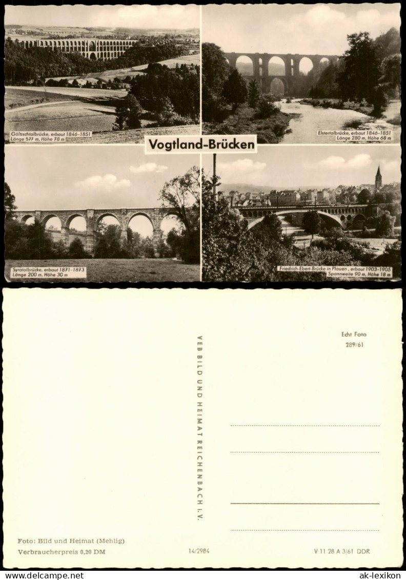 .Sachsen Sächsisches Vogtland DDR Mehrbildkarte Vogtland-Brücken 1961