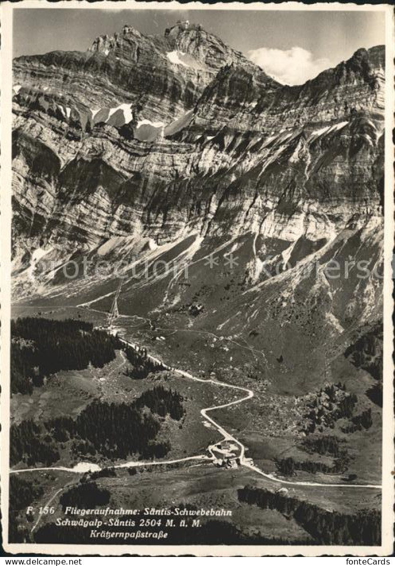 Saentis AR Schwebebahn Schwaegalp Saentis Fliegeraufnahme