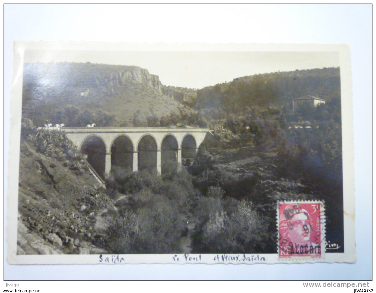 SAÏDA  :  Le  PONT  et  VIEUX  SAÏDA  -  carte  SM  1948