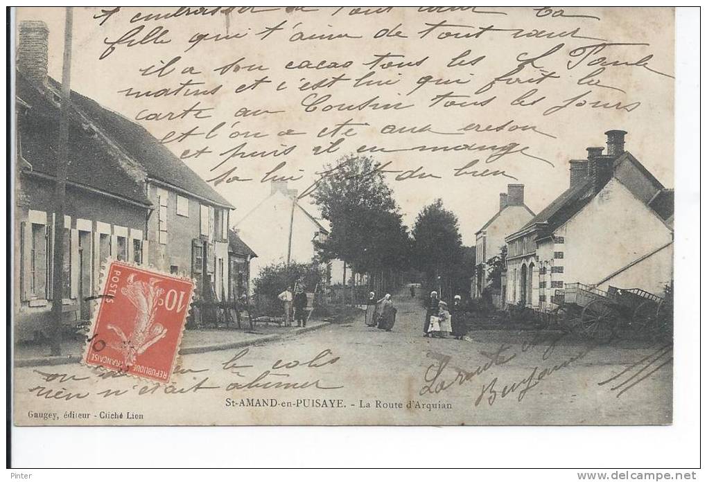 SAINT AMAND EN PUISAYE - La route d'Arquian