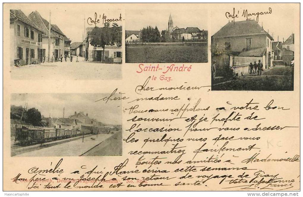 Saint andré le gaz : carte avec 4 vues