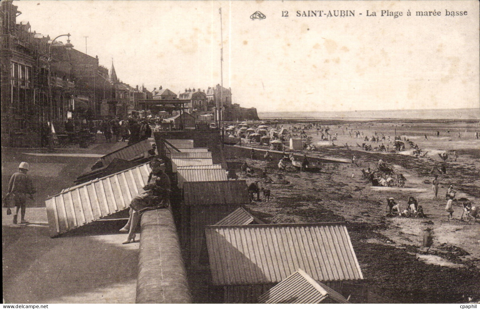 Saint Aubin - La Plage a maree basse - CPA