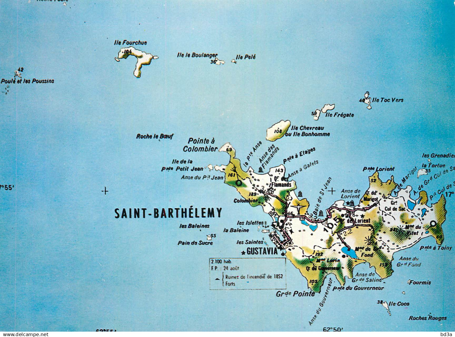 SAINT BARTHELEMY CARTE GEOGRAPHIQUE