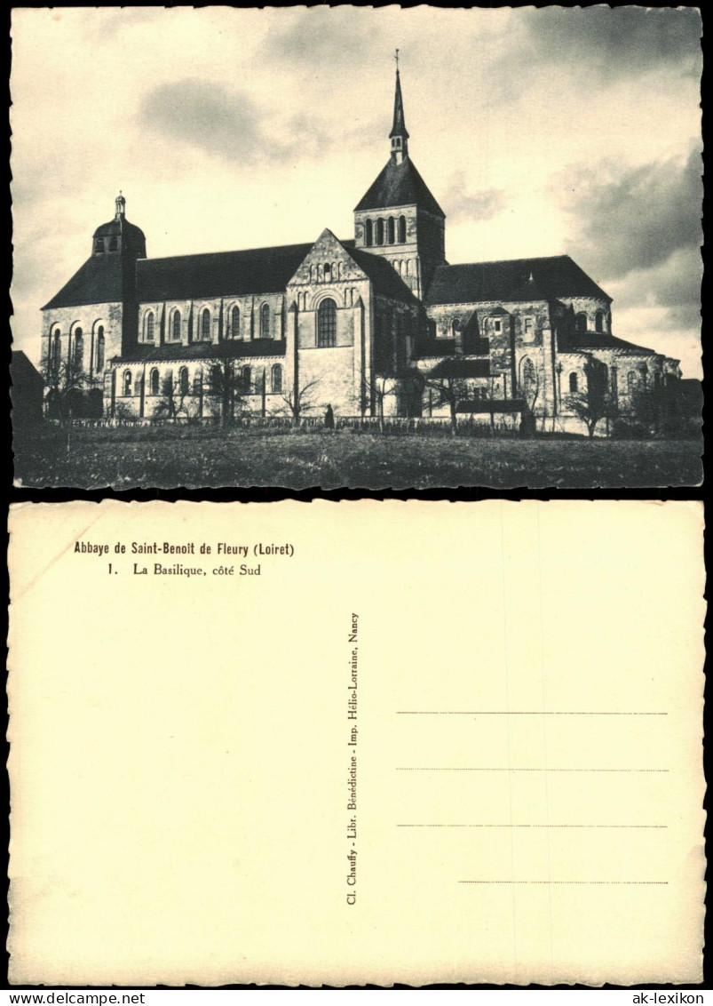 Saint-Benoît-sur-Loire Basilika der Abtei Saint-Benoît de Fleury, Südansicht 1950