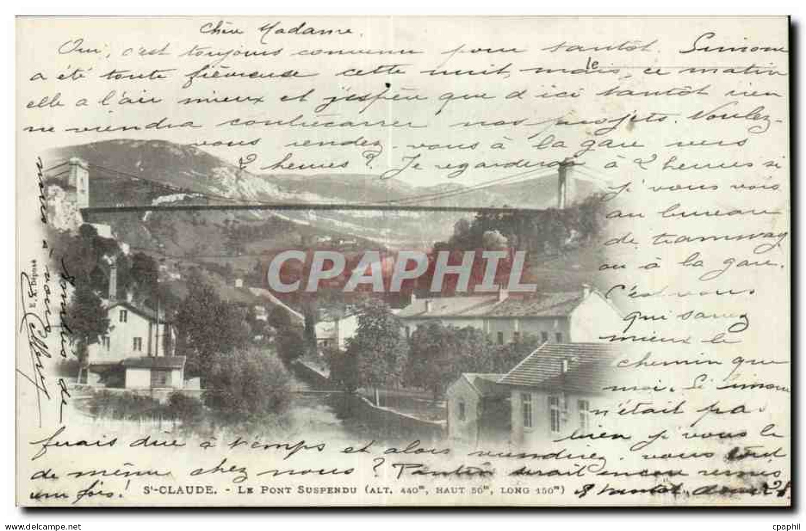 Saint Claude - Le Pont Suspendu - CPA