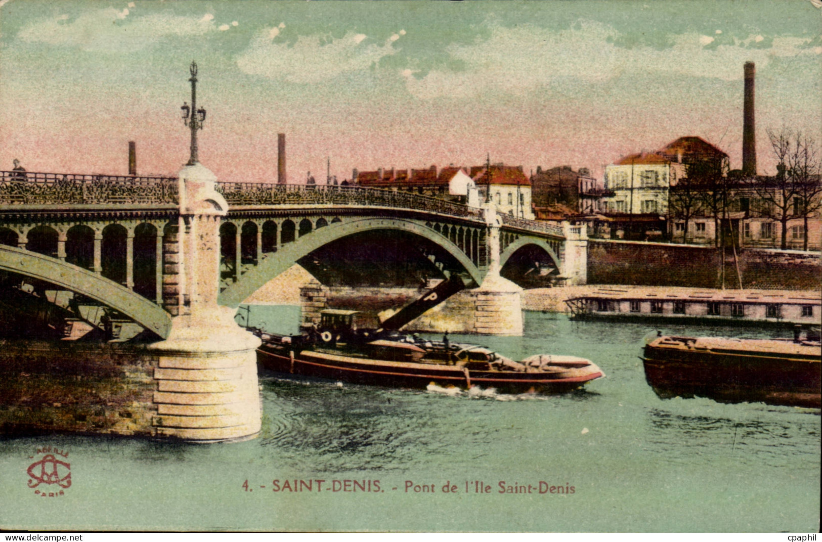 Saint Denis CPA pont de l'ile Saint Denis