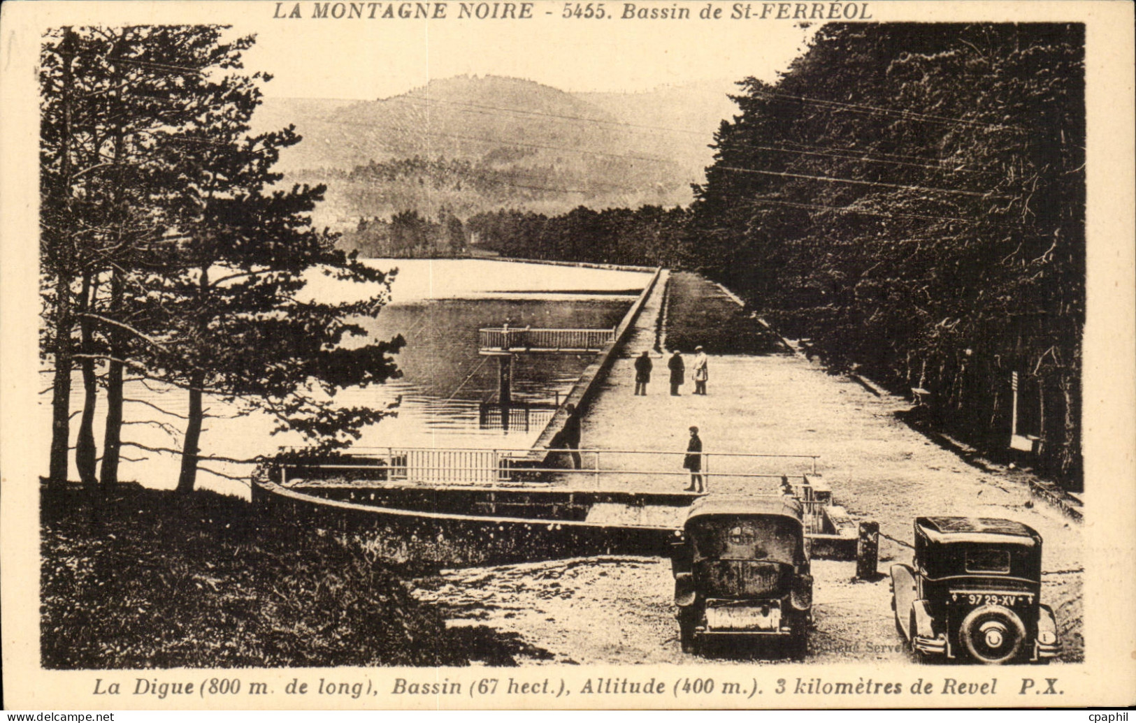 Saint Ferreol - La Digue - Bassin - Automobile - CPA
