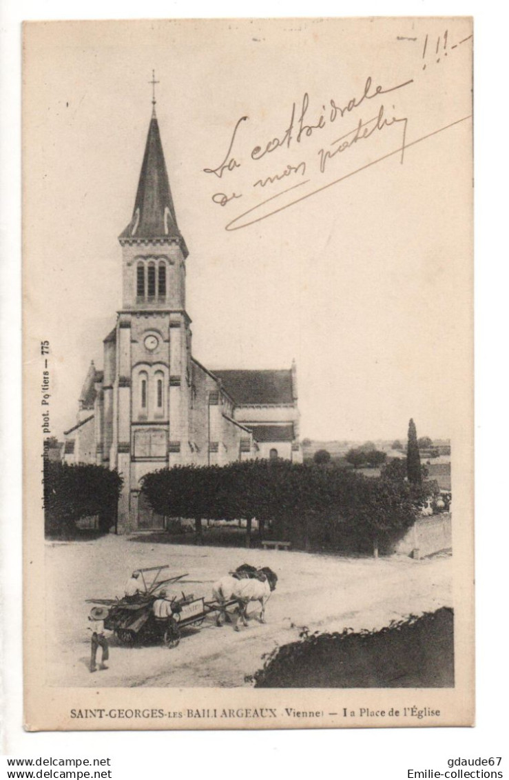 SAINT GEORGES LES BAILLARGEAUX (86) - LA PLACE DE L'EGLISE