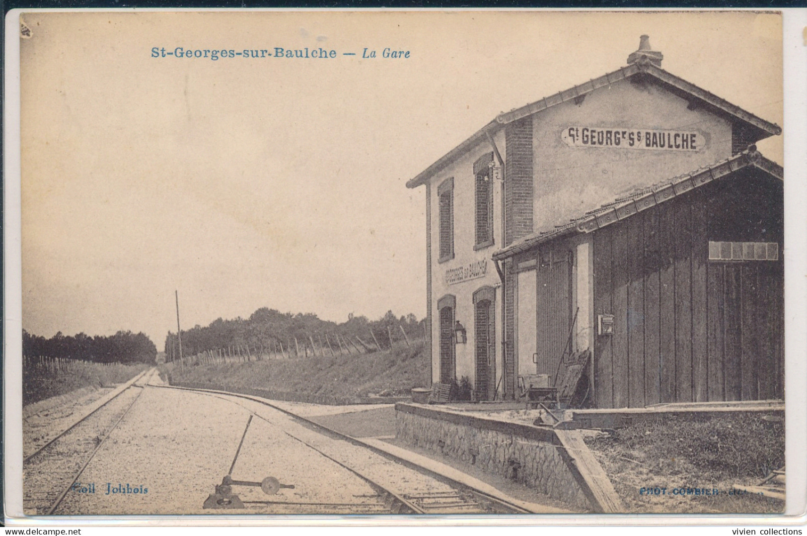 Saint Georges sur Baulche (89 Yonne) La gare - édit. Jolibois circulée du cachet perlé 1932