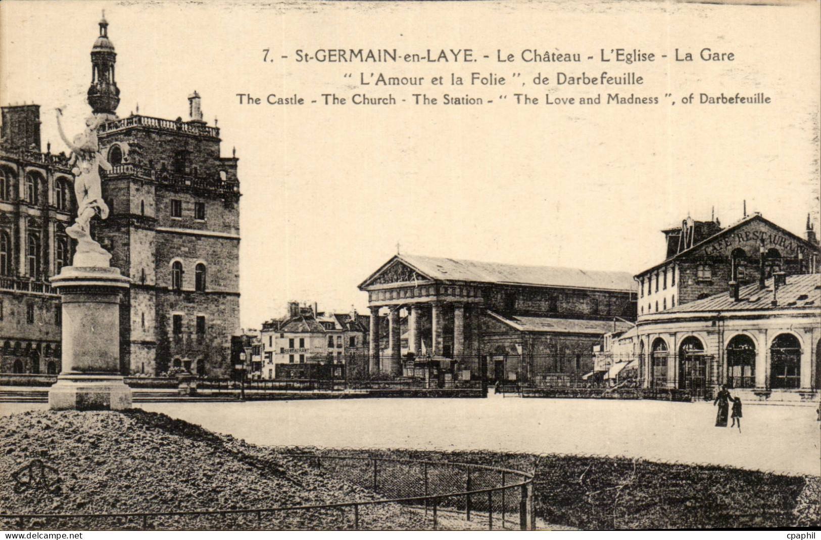Saint Germain en Laye CPA Chateau Eglise Gare