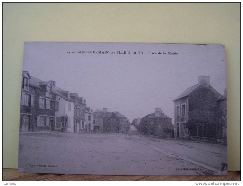 SAINT-GERMAIN-SUR-ILLE  (ILLE ET VILAINE) MARCOPHILIE. MILITARIA.PLACE DE LA MAIRIE.