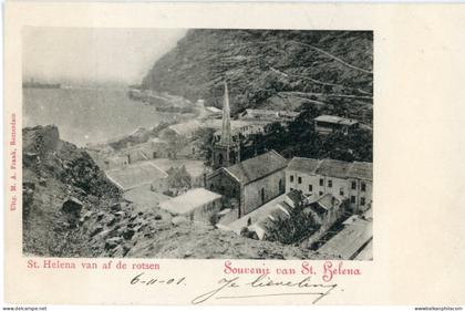 St Helena from the Rocks Dutch postcard