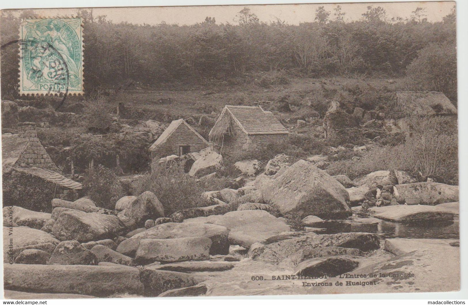 Saint Herbot  (29 - Finistère) l'entrée de la cascade