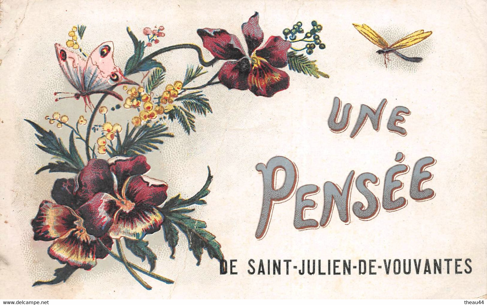 ¤¤  -  SAINT-JULIEN-de-VOUVANTES  -  Carte Fantaisie   -  Une Pensée ......      -  ¤¤