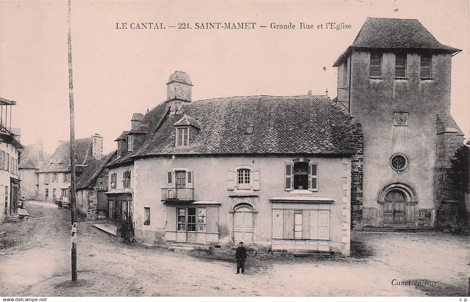 Saint  Mamet - Grande Rue et Eglise    - CPA °Rn