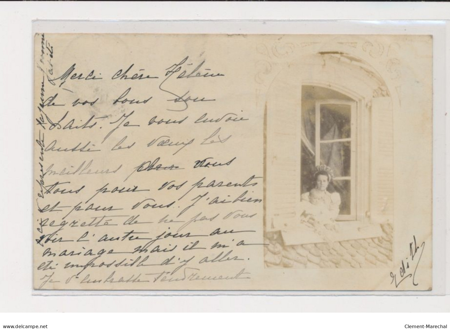 SAINT MAMET LA SALVETAT - Carte photo - femme et enfant à la fenêtre - très bon état