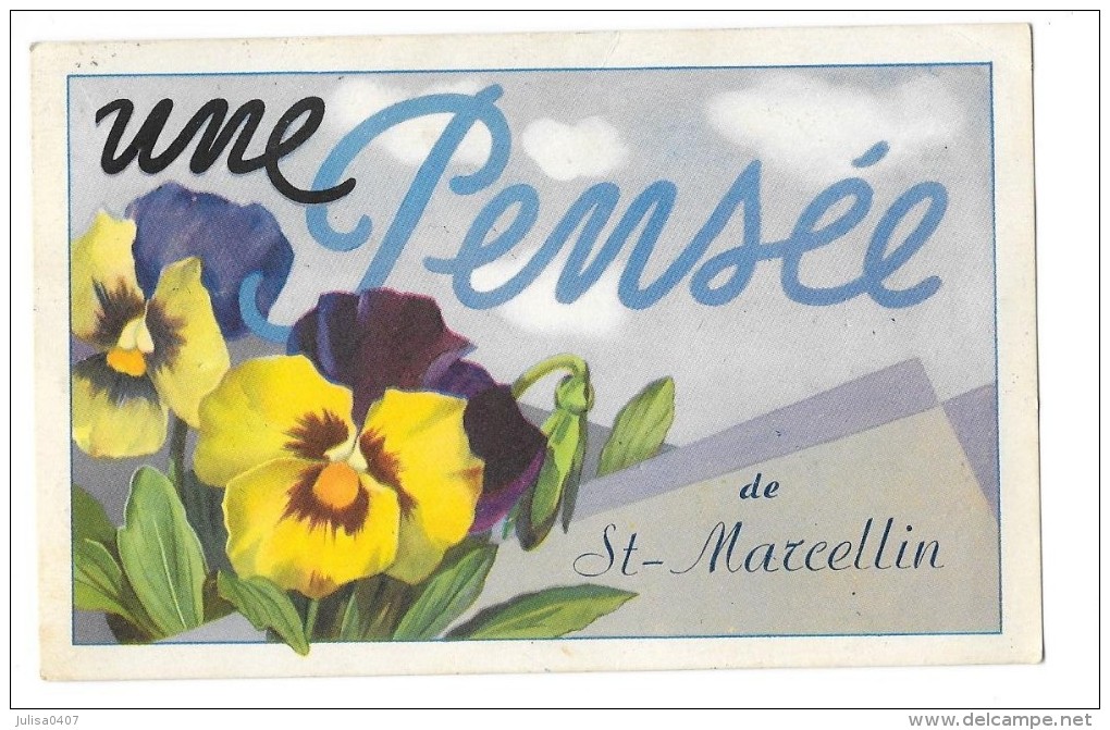 SAINT MARCELLIN (38) carte fantaisie pensée de