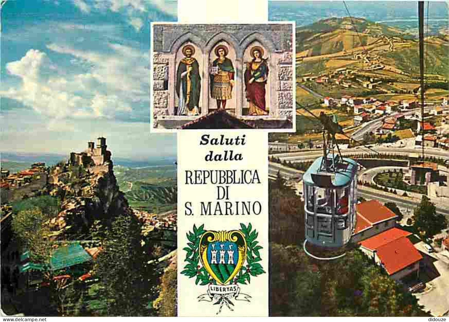 Saint Marin - Multivues - Vue aérienne - Téléphérique - CPM - Voir Scans Recto-Verso